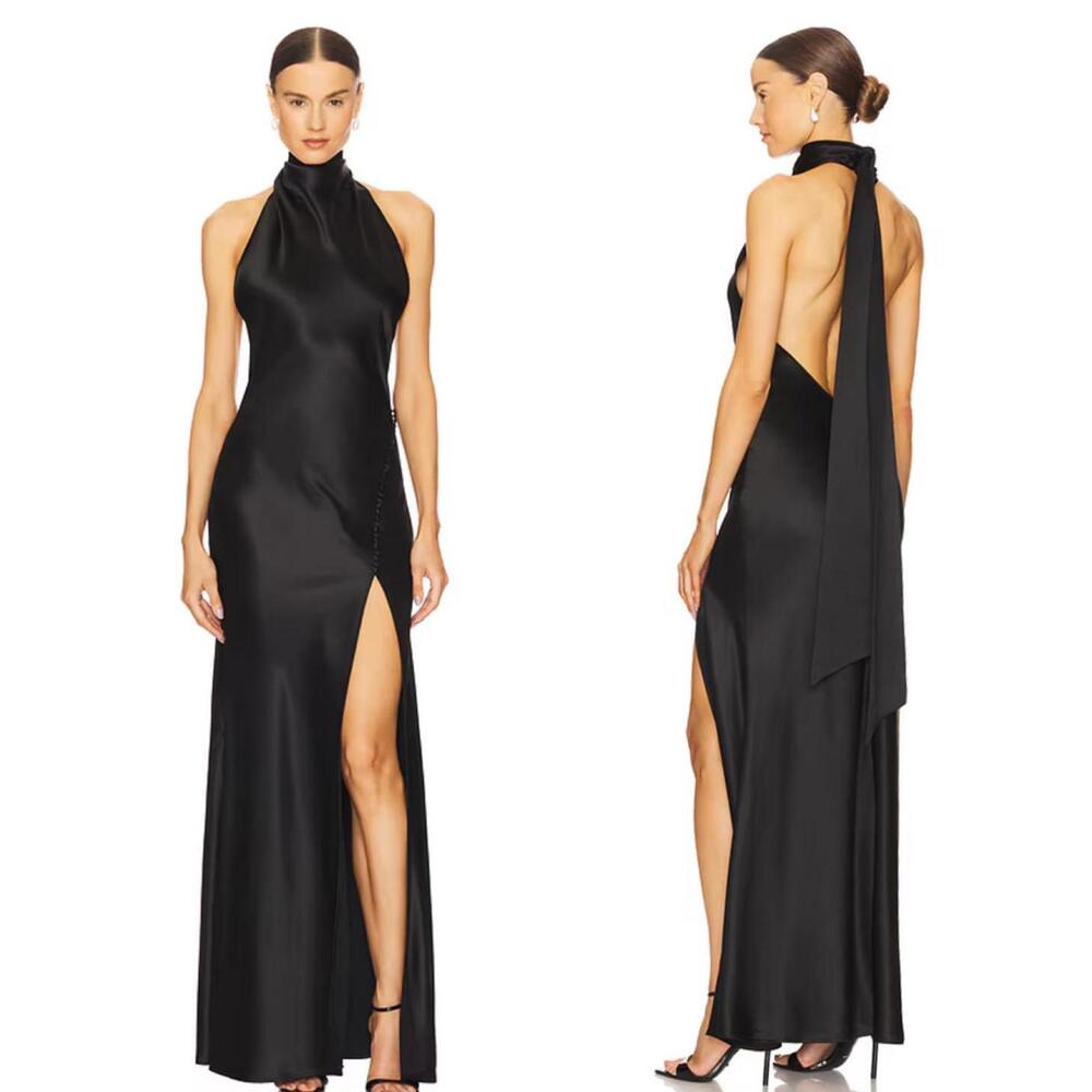 SAU LEE Penelope Gown in Black maxi